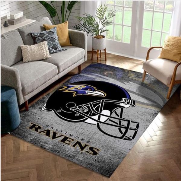 Baltimore Ravens Football Nfl Rug Bedroom Rug Christmas Gift US Decor