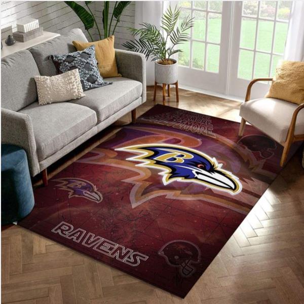 Baltimore Ravens Nfl Area Rug Living Room Rug Home US Decor
