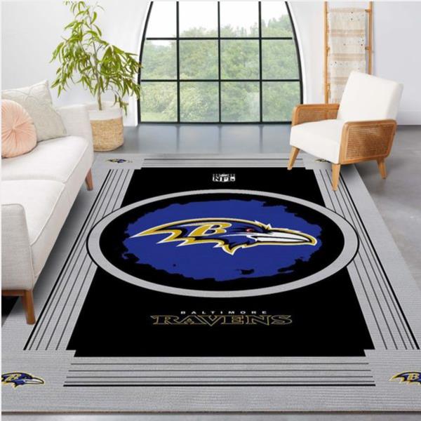 Baltimore Ravens Nfl Logo Style Rug Room Carpet Custom Area Floor Home Decor