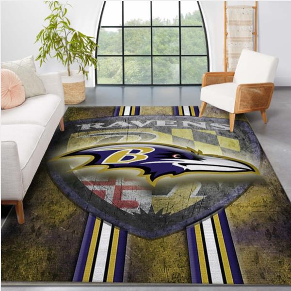 Baltimore Ravens Spirit Area Rug Bb221039 Football Floor Decor The Us Decor