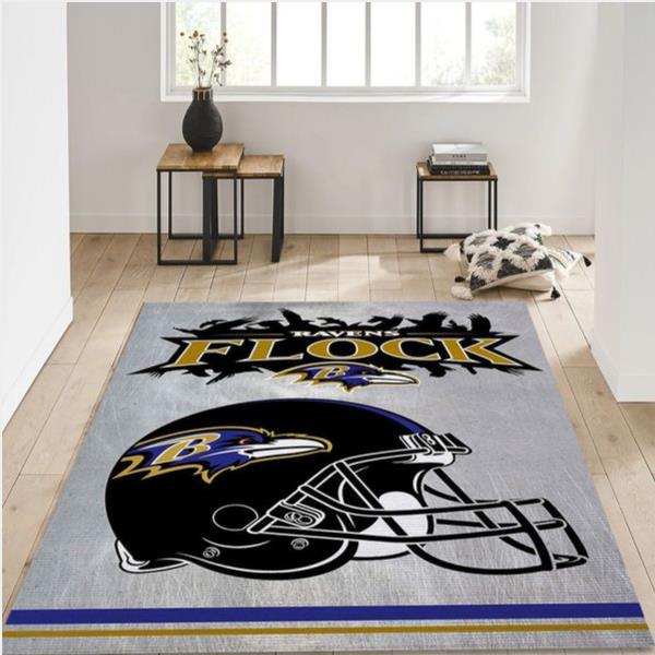 Baltimore Ravens Stripe Nfl Football Team Area Rug For Gift Bedroom Rug Christmas Gift Us Decor