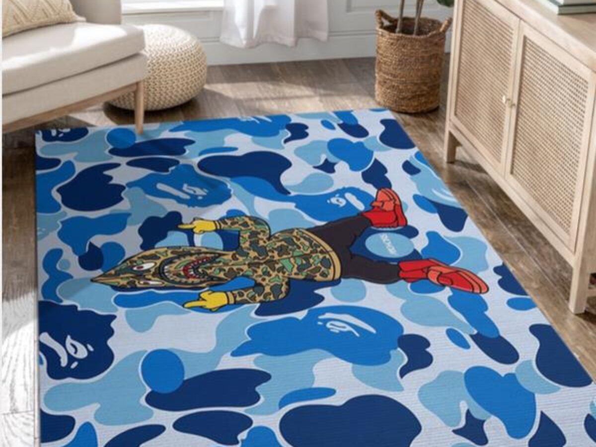 Bape Area Rug For Christmas Fashion Brand Rug Living Room Rug