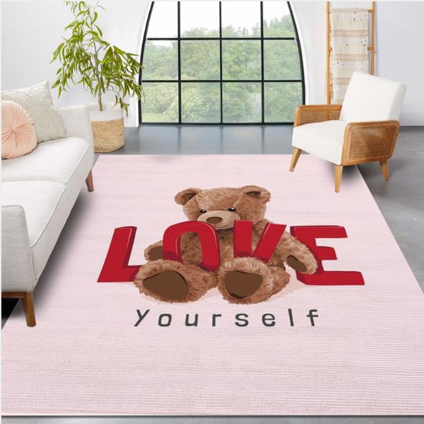 Bear Love Yourself Area Rug Living Room Rug Home US Decor
