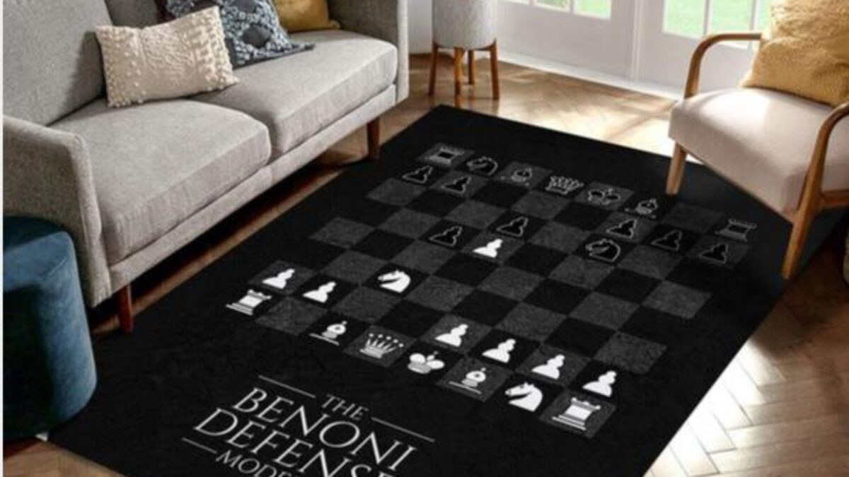 Benoni Defense Chess Rug Bedroom Rug Home US Decor - Peto