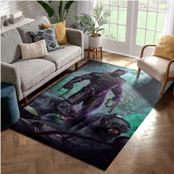 Black Panther Ver4 Movie Area Rug Living Room Rug Home Decor