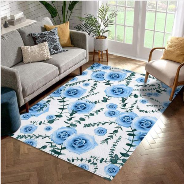 Blue Rose Eucalyptus - Area Rug Gift For Fans Us Gift Decor