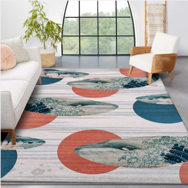 Blue Whale Polka Area Rug Carpet Bedroom Home Us Decor