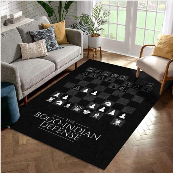 Bogo Indian Defense Chess Area Rug For Christmas Bedroom Rug Home Decor Floor Decor