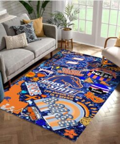 Boise State Broncos  Area Rug Home Field Football Floor Decor Area Rug Rugs For Living Room