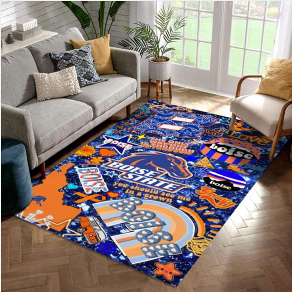 Boise State Broncos  Area Rug Home Field Football Floor Decor Area Rug Rugs For Living Room