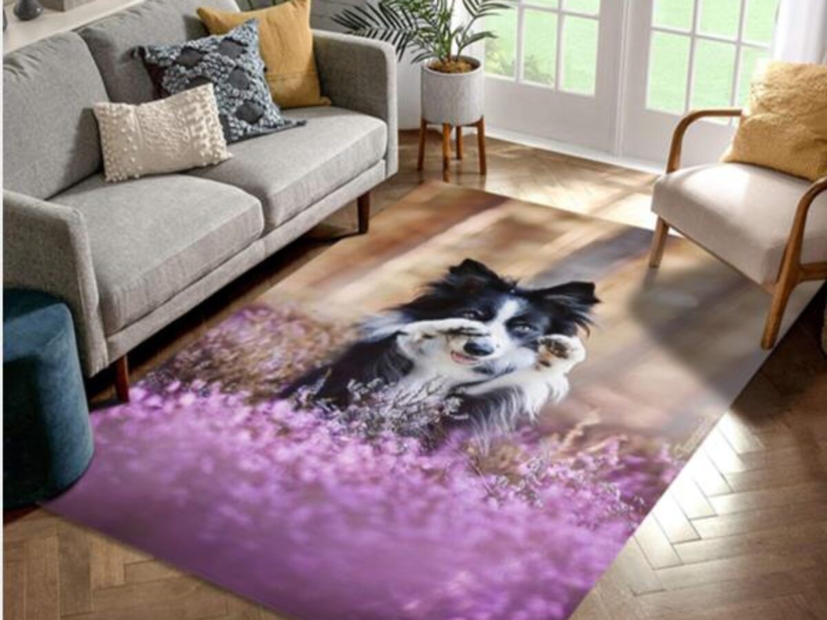 Adorable Border Collie Dog Area Rug Bedroom Rug Family Gift US Decor - Peto  Rugs
