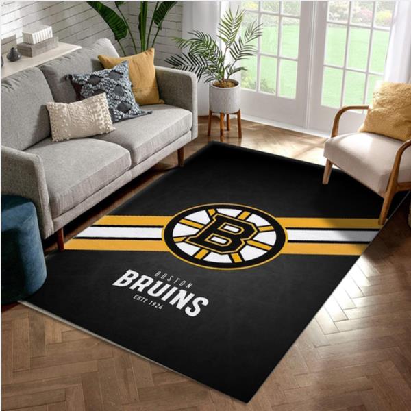 Boston Bruins Logo NHL Hockey Area Rug Floor Decor The Us Decor