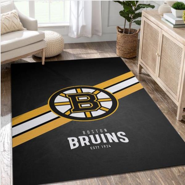 Boston Bruins Logo Nhl Hockey Area Rug Floor Decor The Us Decor