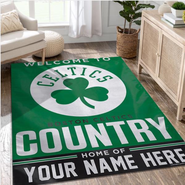 Boston Celtics Personalized NBA Team Logos Area Rug Living Room Rug