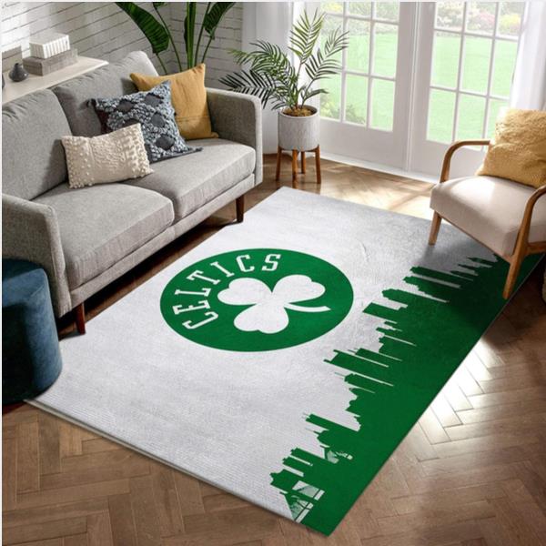 Boston Celtics Skyline Area Rug Carpet Living Room And Bedroom Rug Home Decor Floor Decor