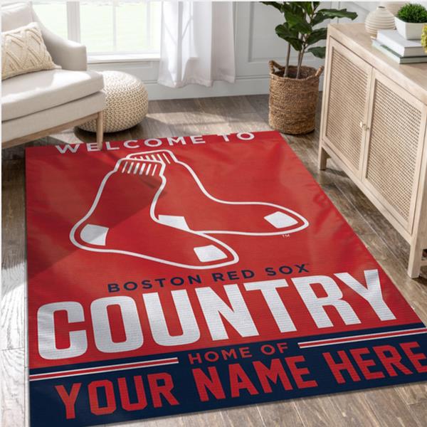 Boston Red Sox Personalized Mlb Area Rug Carpet Living Room Rug