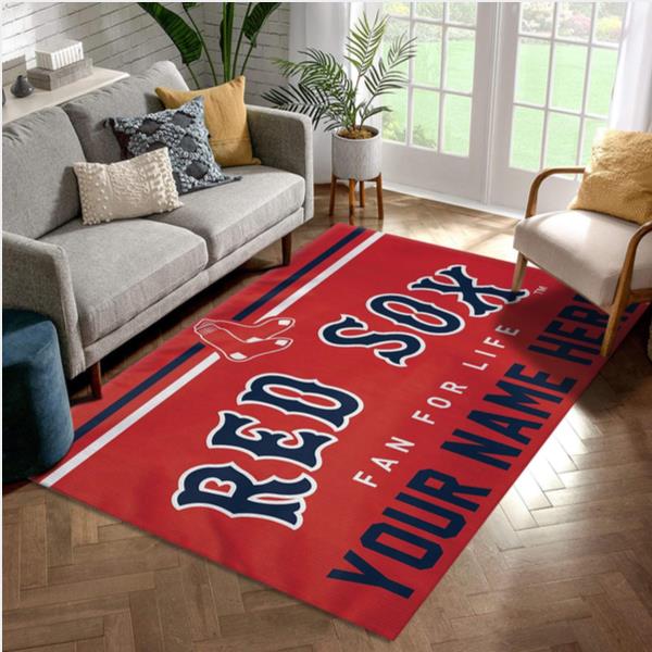 Boston Red Sox Personalized Mlb Area Rug Living Room Rug