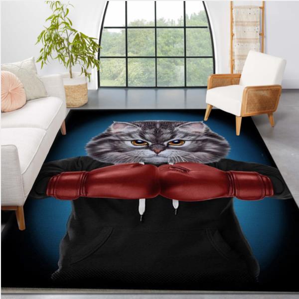 Boxer Cat Boxing Champion Area Rug Carpet Living Room Rug Home Us Decor