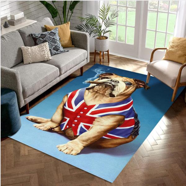 British Bulldog Area Rug Carpet Christmas Gift US Decor