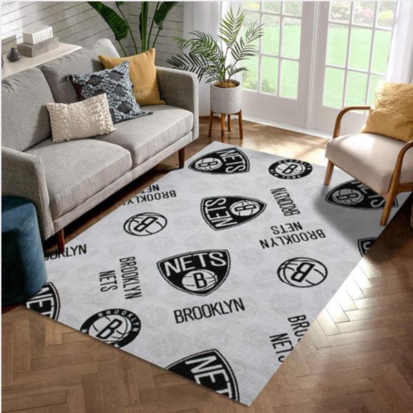 Brooklyn Nets Patterns 1 NBA Area Rug For Christmas Bedroom Rug   Home Decor