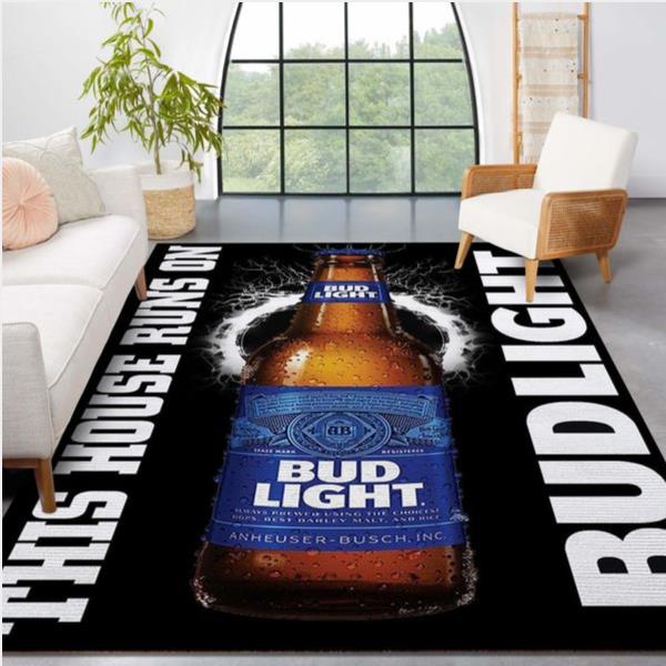 Bud Light This House Runs On Rug Room Carpet Custom Area Floor Home Decor