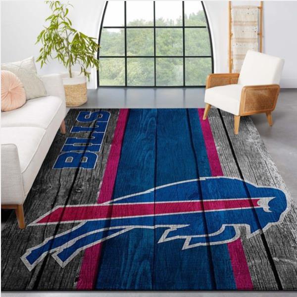 Buffalo Bills Nfl Team Logo Wooden Style Style Nice Gift Home Decor Rectangle Area Rug