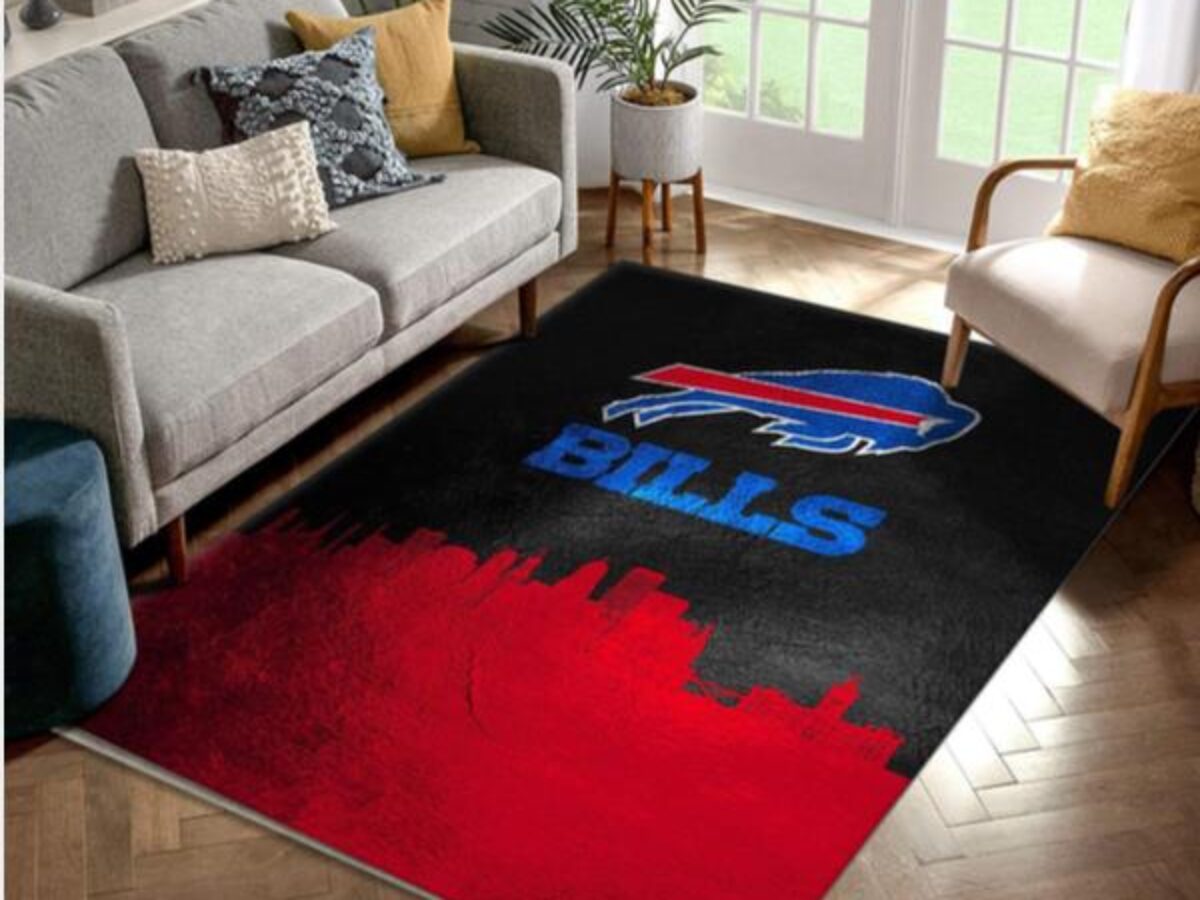 Buffalo Bills Skyline NFL Area Rug Carpet, Living Room Rug