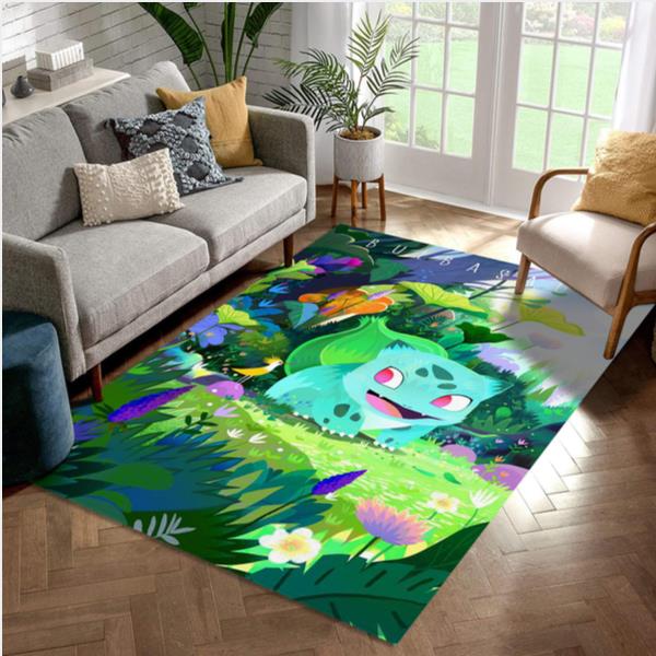 Bulbasaur Chibi Cute Area Rug Living Room Rug US Gift Decor