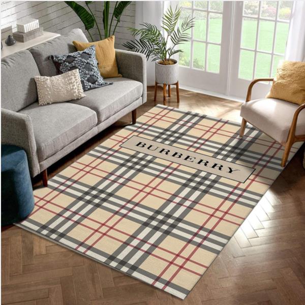 Burberry Logo Area Rug - Living Room Carpet Brands Fashion Floor Decor The Us Decor
