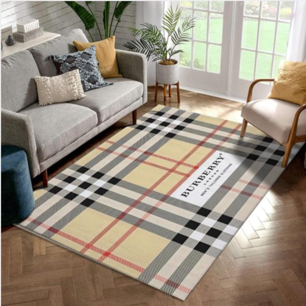 Burberry Ft Louis Vuitton Rugs Bedroom Rug Family Gift US Decor