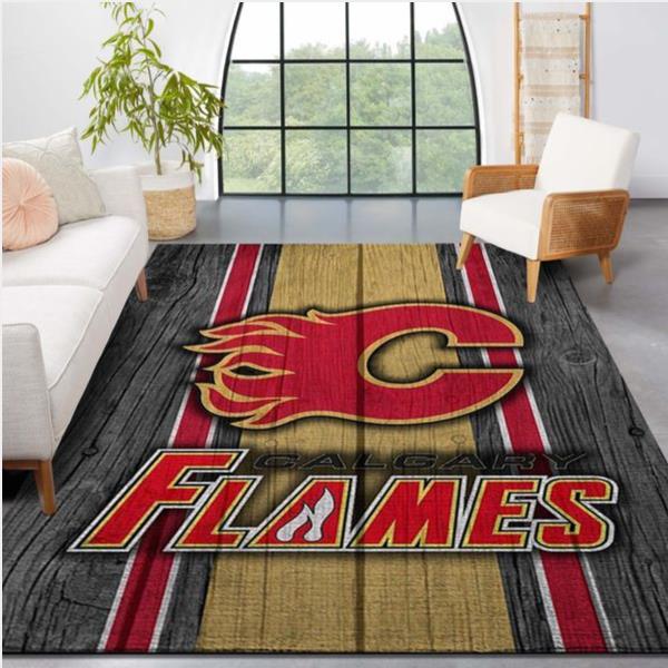 Calgary Flames Nhl Team Logo Style Nice Gift Home Decor Rectangle Area Rug