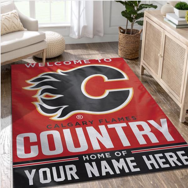 Calgary Flames Personal NHL Area Rug Sport Living Room Rug