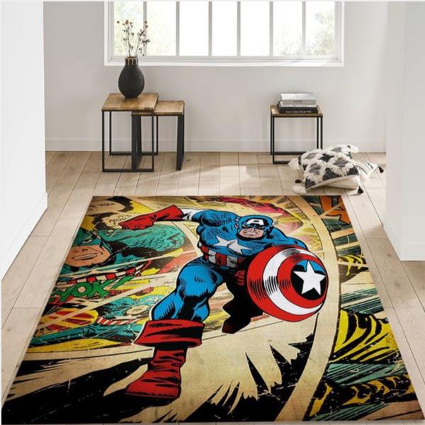 Captain America Hero Movie Area Rug Living Room Christmas Gift Us Decor