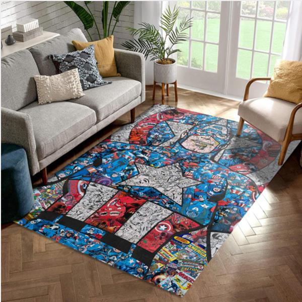Captain America Rug Living Room And Bedroom Rug   Home US Decor
