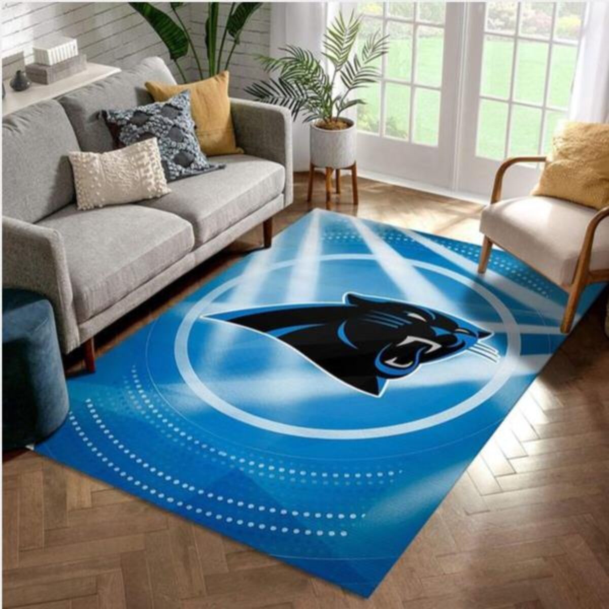 Carolina Panthers Nfl Team Logo Nice Gift Home Decor Rectangle Area Rug -  Peto Rugs