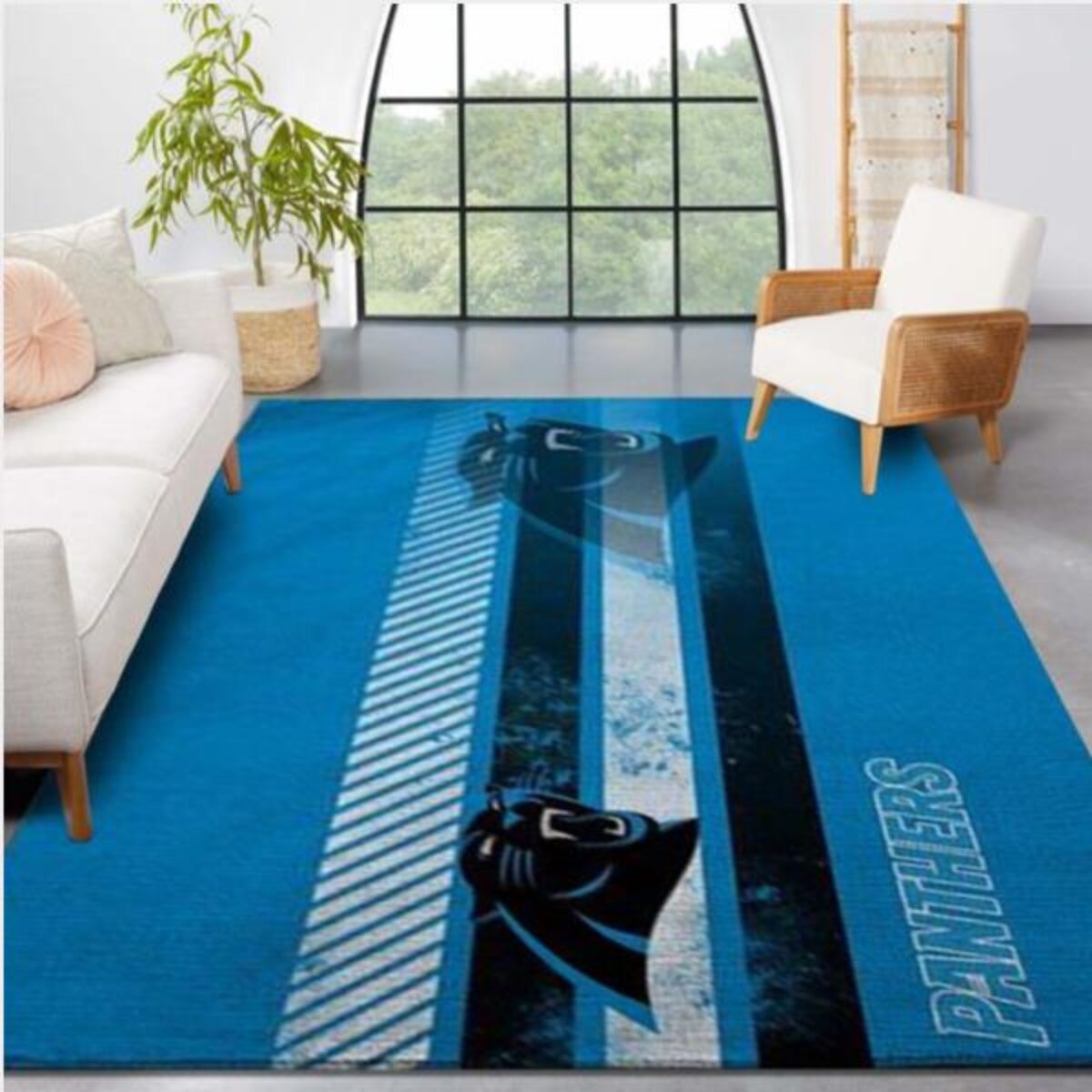 Carolina Panthers Nfl Team Logo Nice Gift Home Decor Rectangle Area Rug -  Peto Rugs