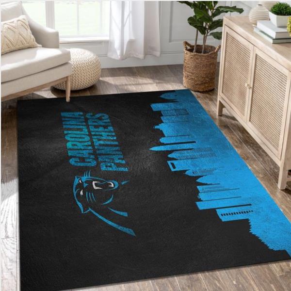 Carolina Panthers Skyline Nfl Team Logos Area Rug Living Room Rug Us Gift Decor