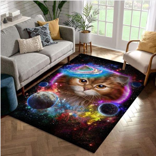 Cat In Galaxy Space Cosmos Area Rug Carpet Living Room And Bedroom Rug Home Us Decor