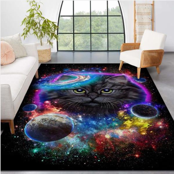 Cat In Galaxy Space Cosmos Area Rug For Christmas Bedroom Home Us Decor