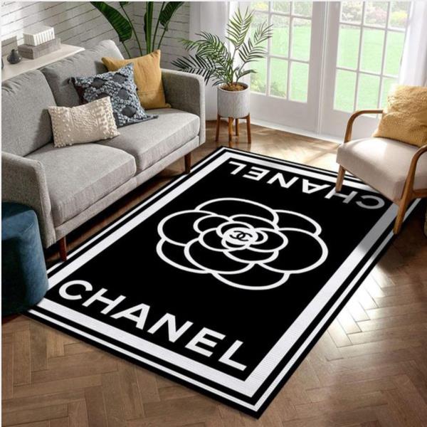 Chanel Logo Black And White Living Room Area Carpet Living Room Rug The Us  Decor
