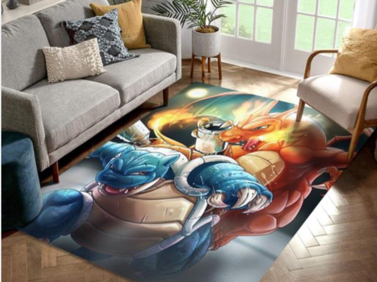 Pokemon Blastoise Card Area Rug Gift 3D Printed Carpet *FAST