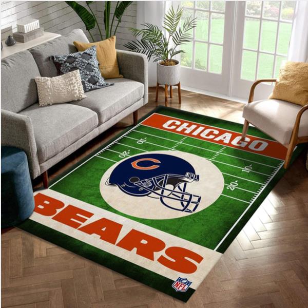 Chicago Bears End Zone NFL Area Rug Bedroom Rug Us Gift Decor