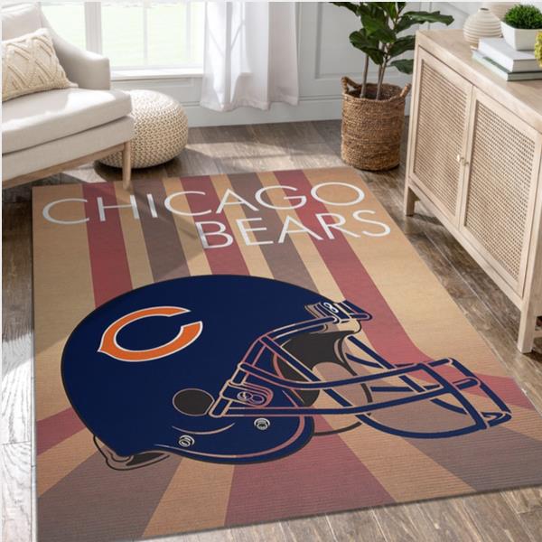 Chicago Bears Retro NFL Area Rug Living Room Rug Us Gift Decor