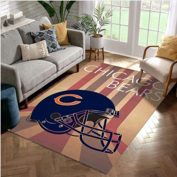 Chicago Bears Retro Nfl Area Rug Living Room Rug US Gift Decor