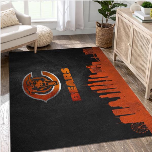 Chicago Bears Skyline NFL Area Rug Carpet Bedroom Family Gift Us Decor