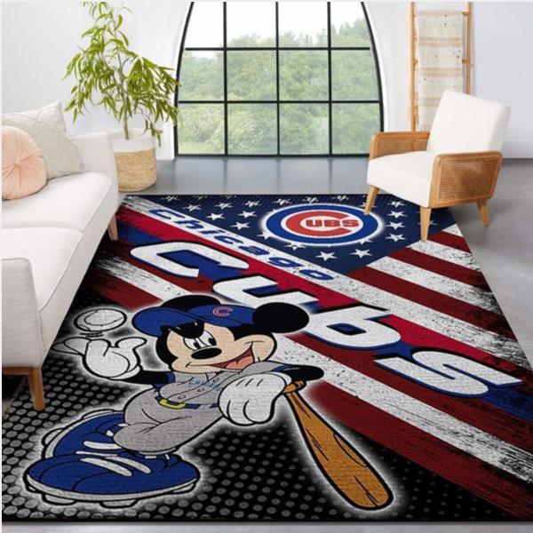 Chicago Cubs Mlb Team Logo Mickey Us Style Nice Gift Home Decor Rectangle Area Rug