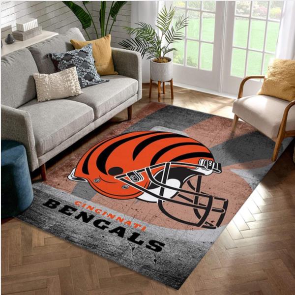 Cincinnati Bengals NFL Area Rug Living Room Rug Us Gift Decor