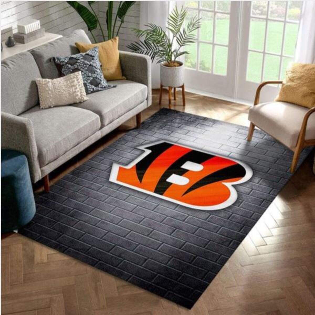 Cincinnati Bengals football shaped mat