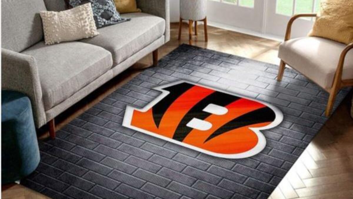 8' x 10' Cincinnati Bengals Black Rectangle Rug - Floor Rug - Area Rug - NFL