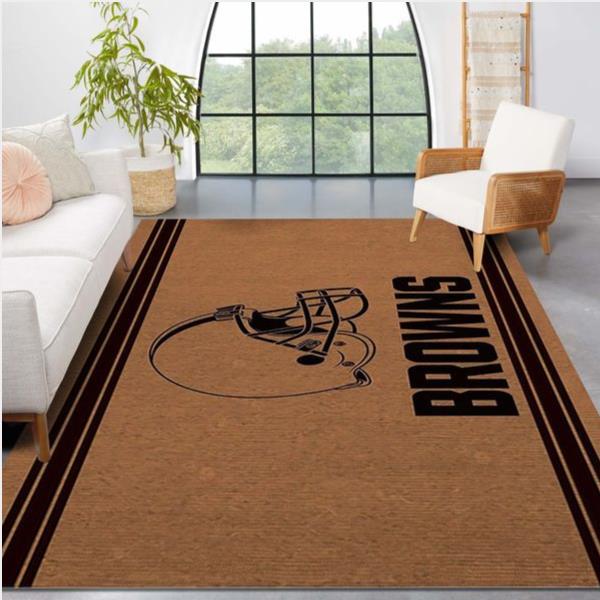 Cleveland Browns Brown Logo Nfl Area Rug Carpet Living Room Rug Christmas Gift Us Decor